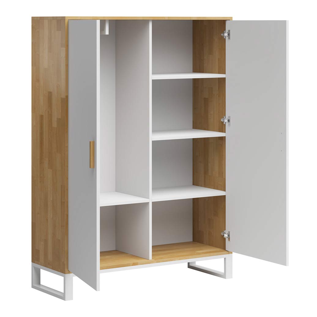 Weißer Kleiderschrank und Aktenschrank für das Büro