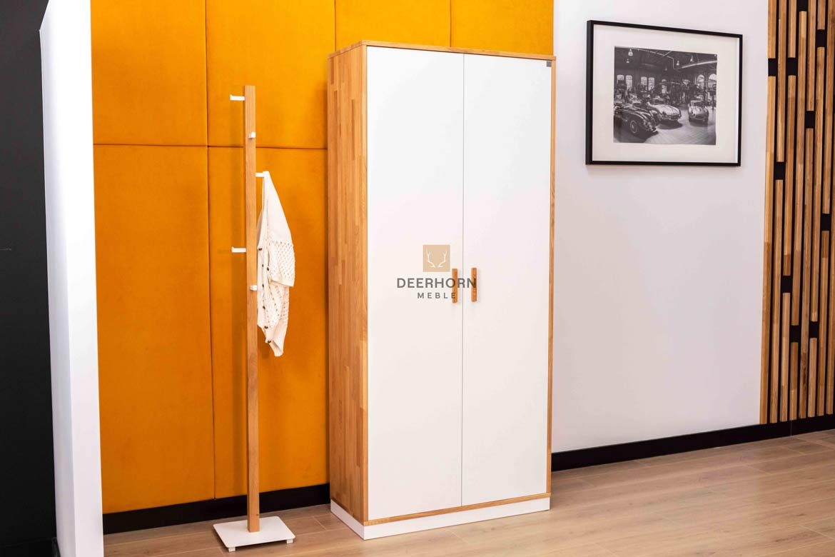 Weißer Aktenschrank aus Holz und Metall 90 cm