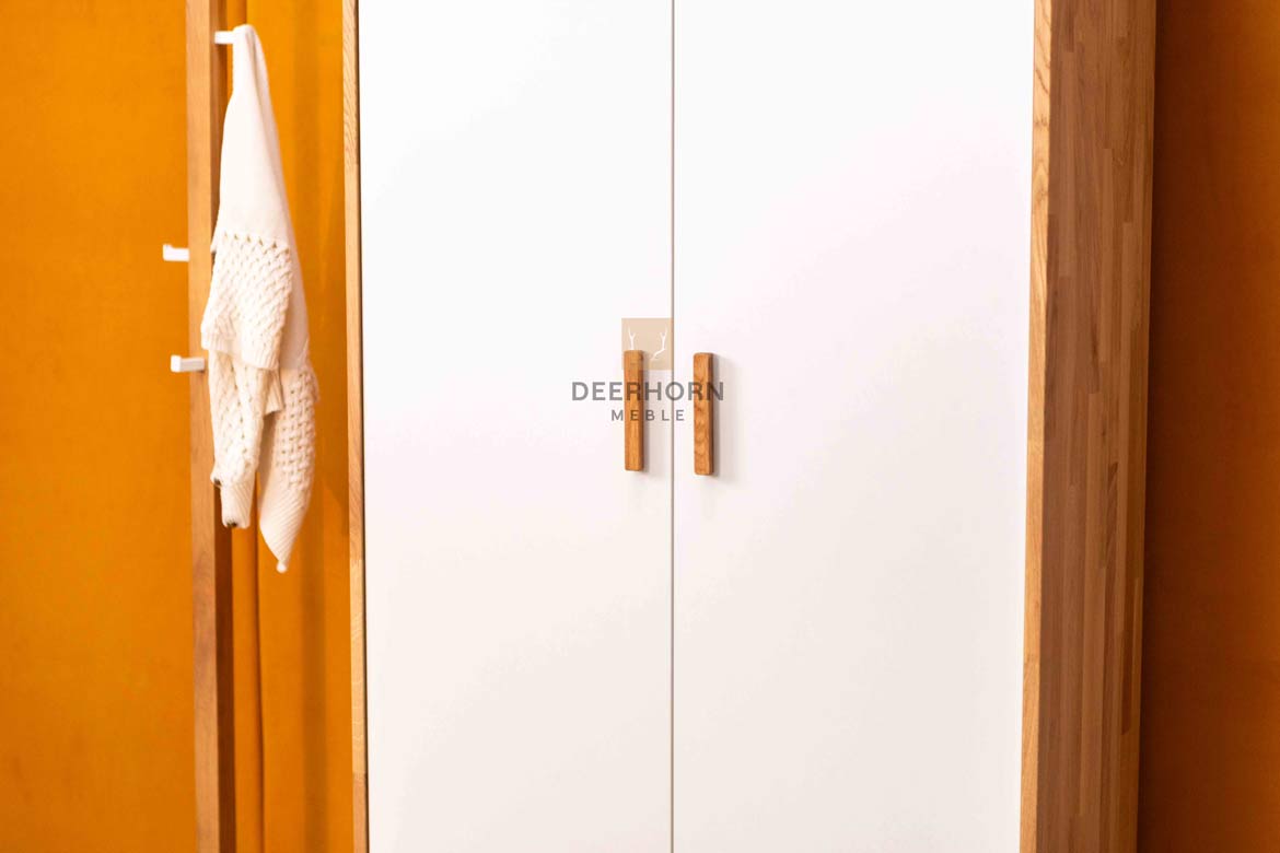 Weißer Aktenschrank aus Holz und Metall 90 cm