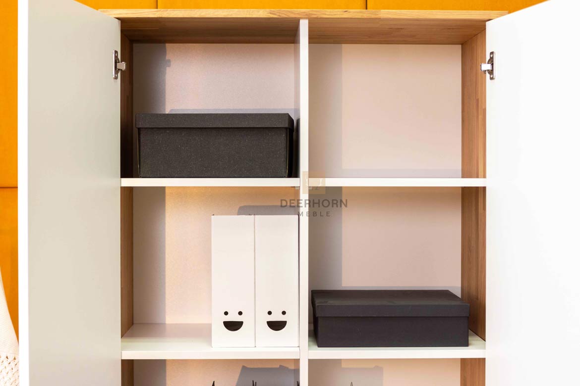 Weißer Aktenschrank aus Holz und Metall 90 cm