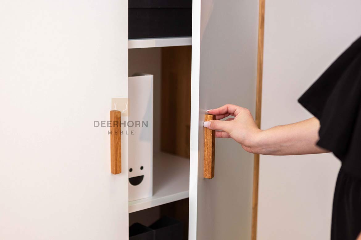 Weißer Aktenschrank aus Holz und Metall 90 cm