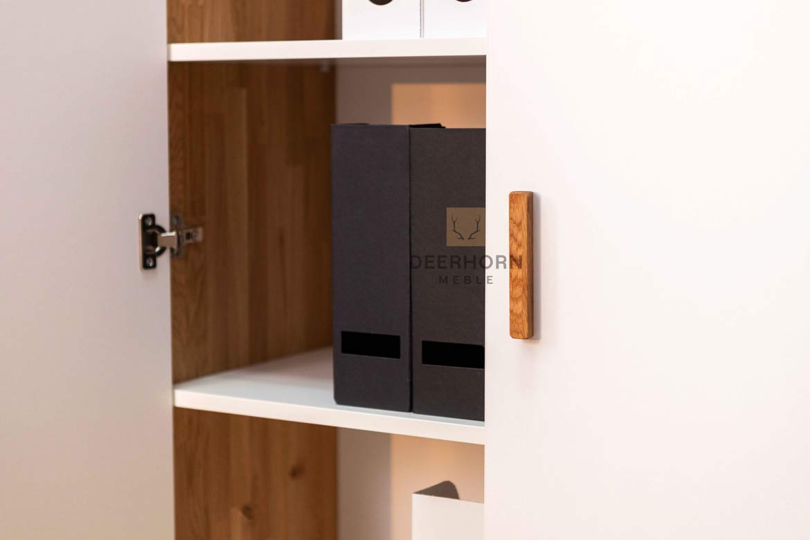 Weißer Aktenschrank aus Holz und Metall 90 cm