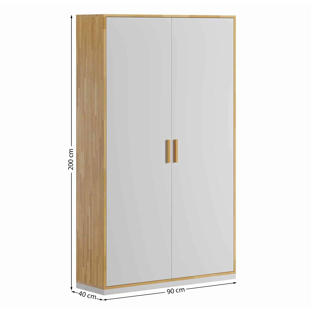 Weißer Aktenschrank aus Holz und Metall 90 cm
