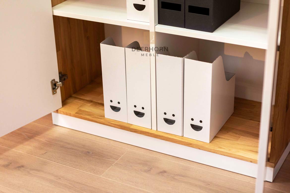 Weißer Aktenschrank aus Holz und Metall 90 cm