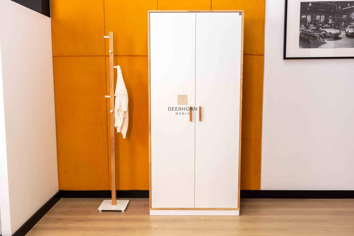 Weißer Aktenschrank aus Holz und Metall 90 cm
