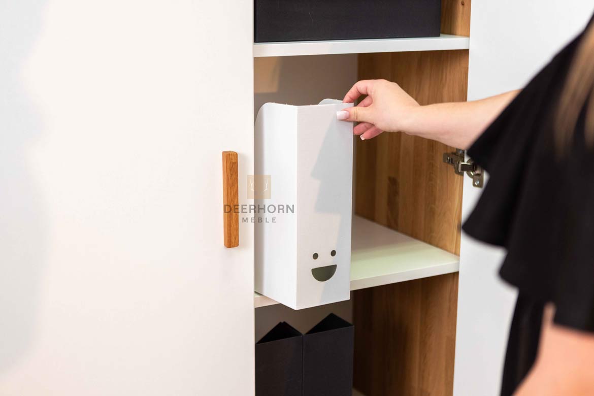 Weißer Aktenschrank aus Holz und Metall 90 cm