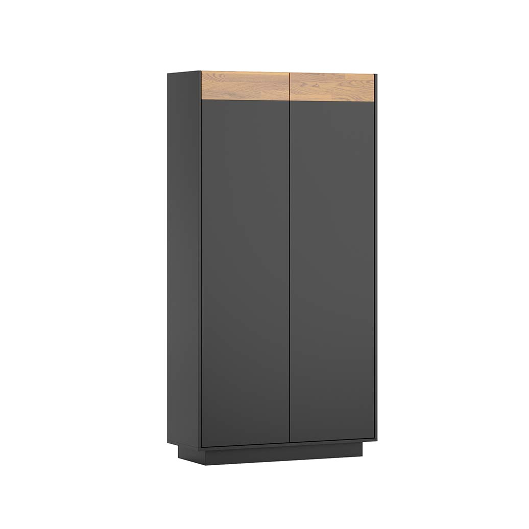Schwarzer Schrank mit Holz Prestige Office