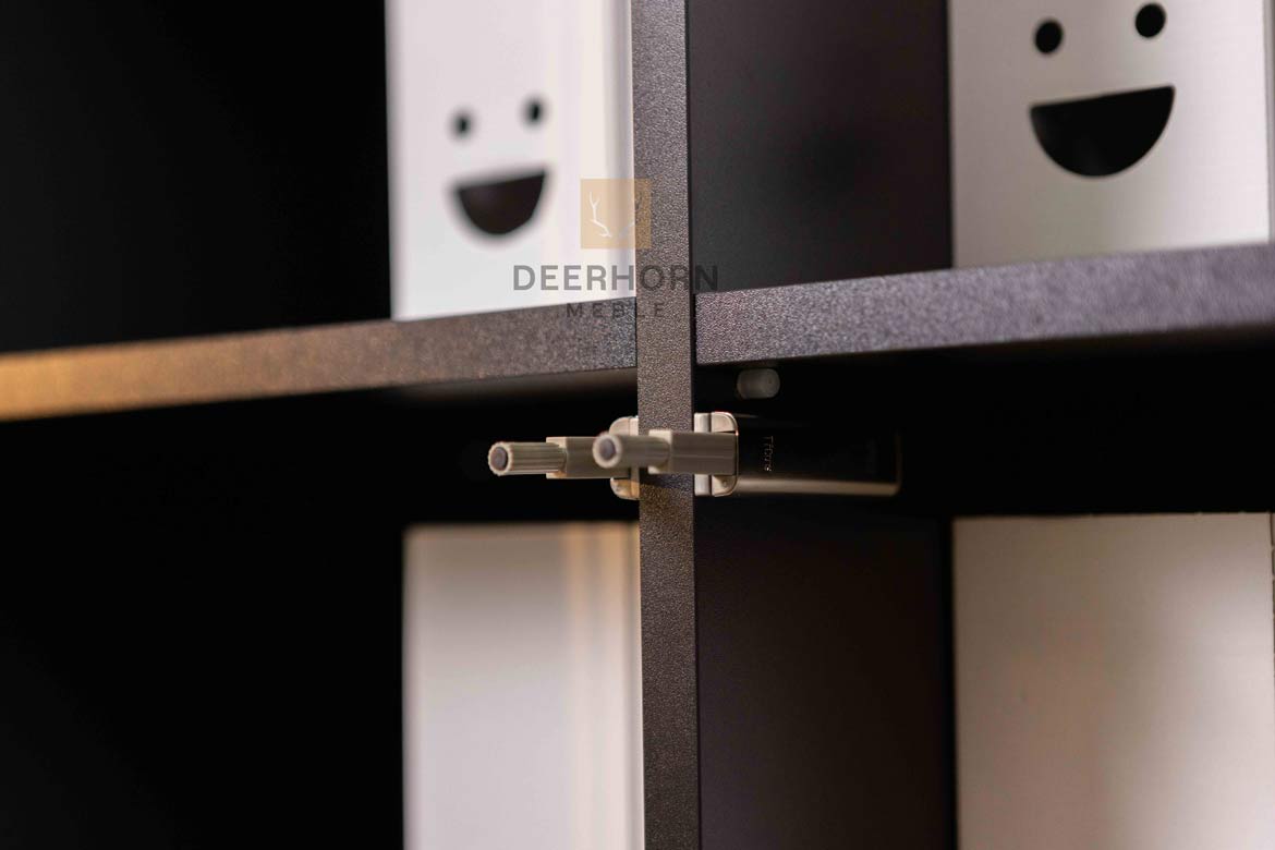 Glasvitrine, zwei Türen mit Einlegeböden für das Home Office