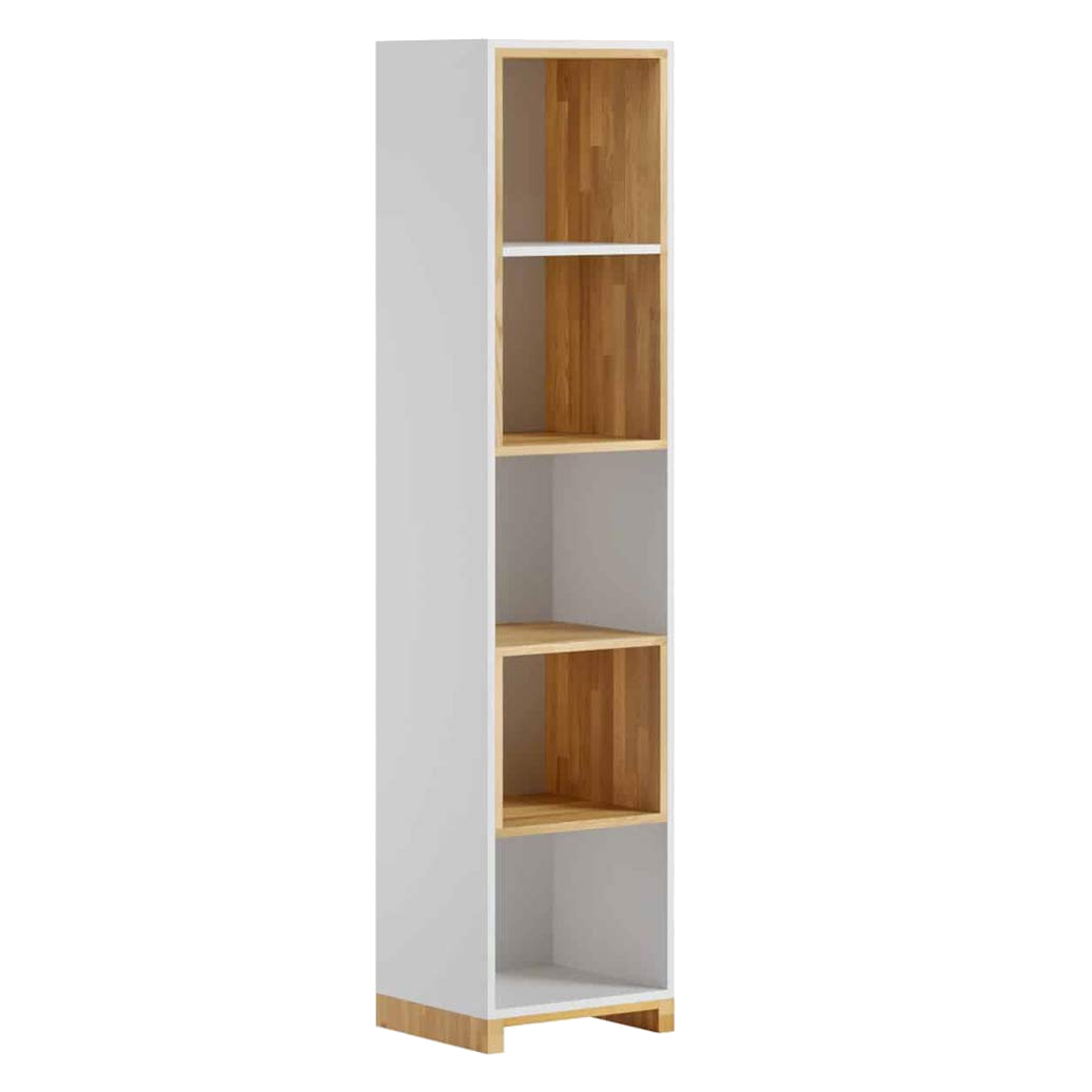 Weißes schmales Bücherregal, Buchbinder oder Büchersäule