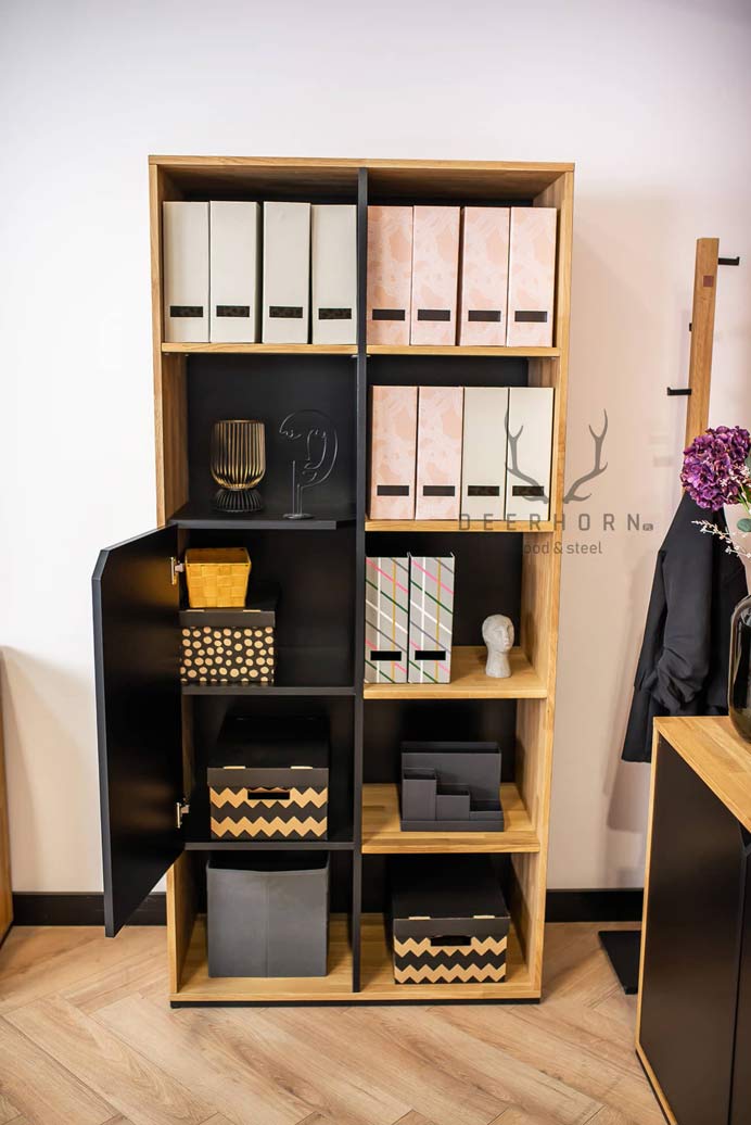 Schwarzer Büro-Aktenschrank aus der Active-Kollektion