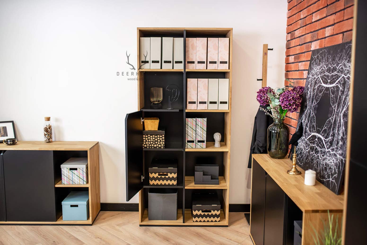 Schwarzer Büro-Aktenschrank aus der Active-Kollektion