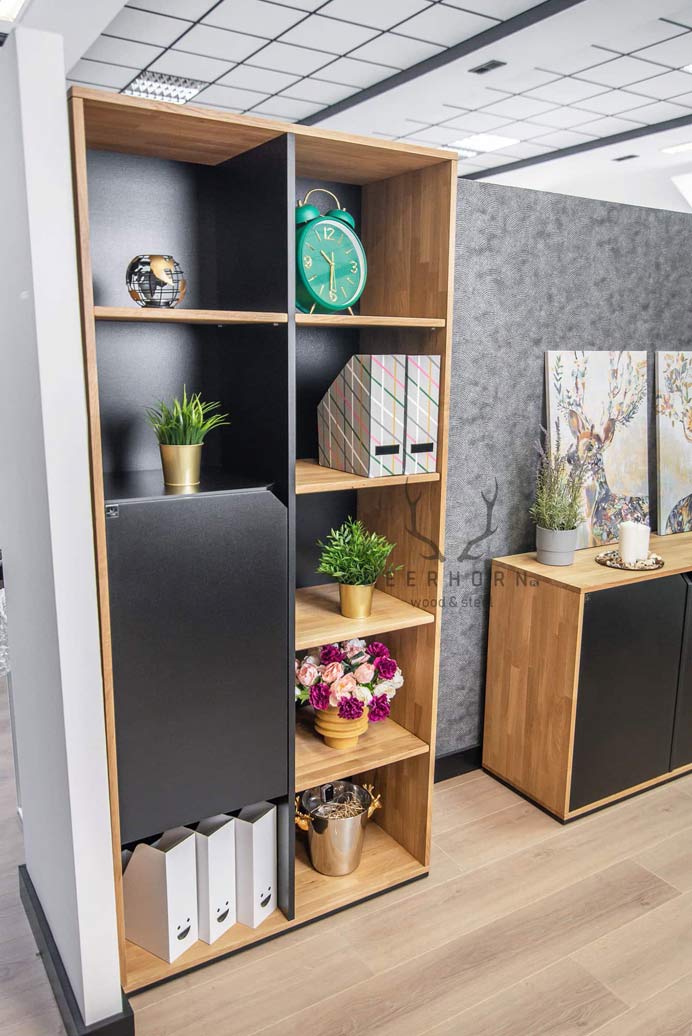 Schwarzer Büro-Aktenschrank aus der Active-Kollektion