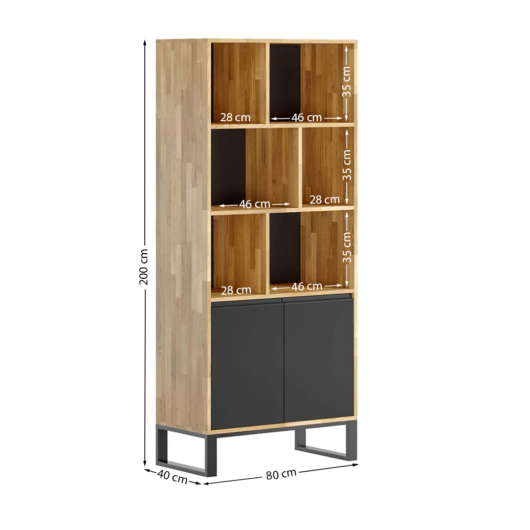 Büroregal mit Regalen für Dokumente und Aktenordner