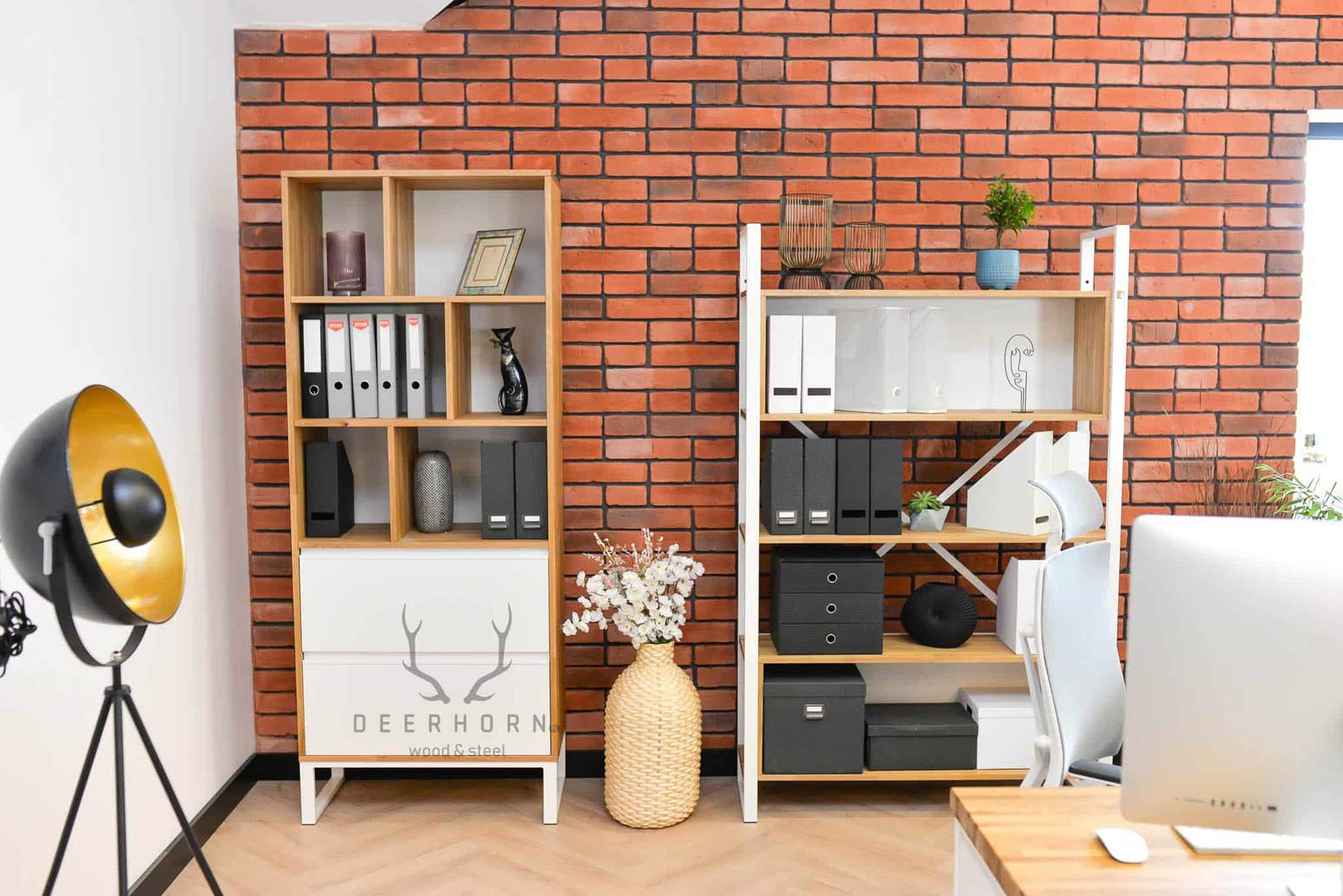Weißes Loft-Bücherregal für Bücher oder Ordner Loft Office Plus
