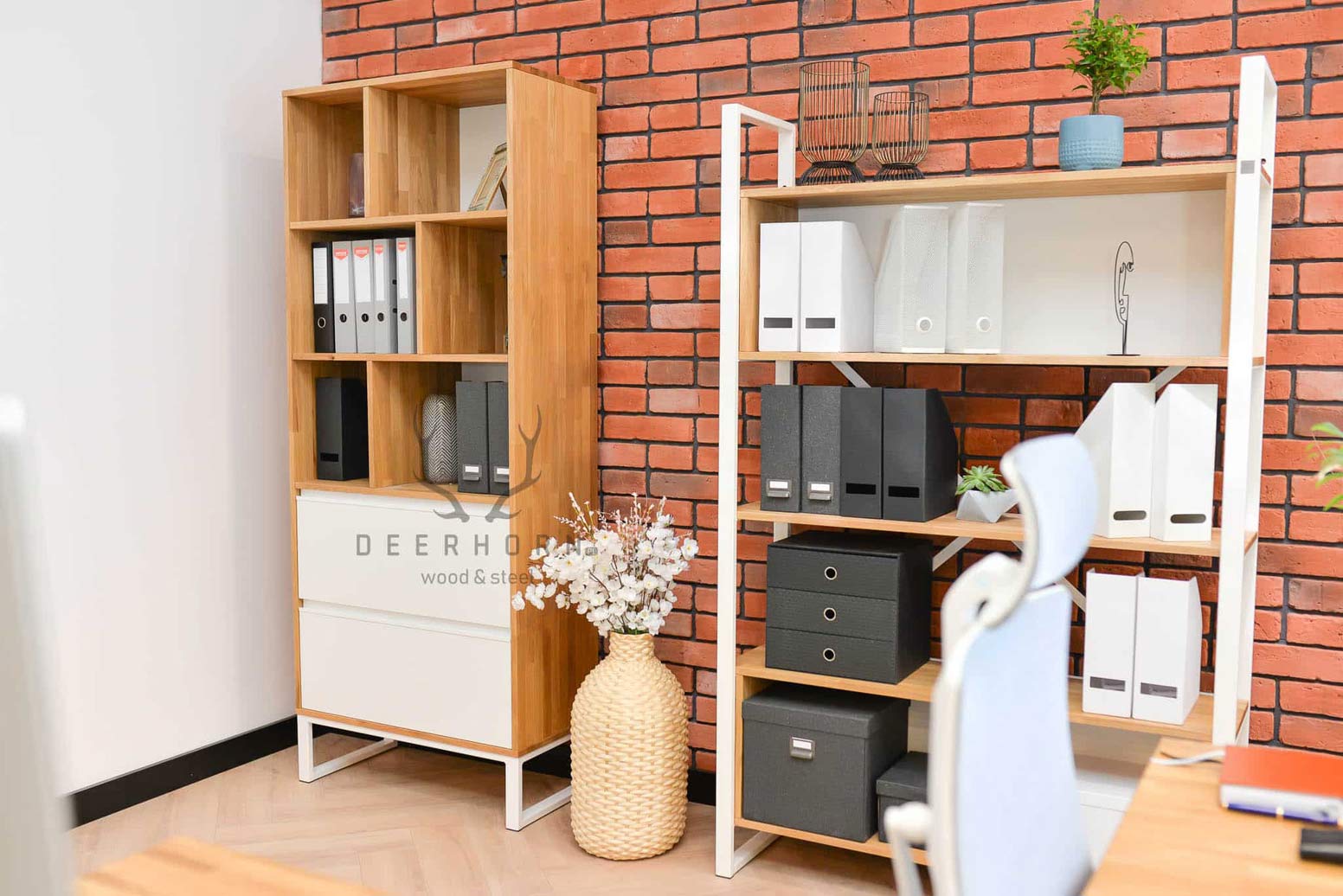Weißes Loft-Bücherregal für Bücher oder Ordner Loft Office Plus