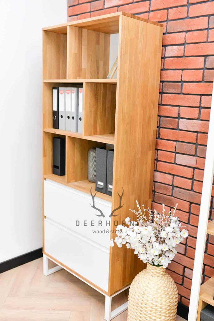 Weißes Loft-Bücherregal für Bücher oder Ordner Loft Office Plus