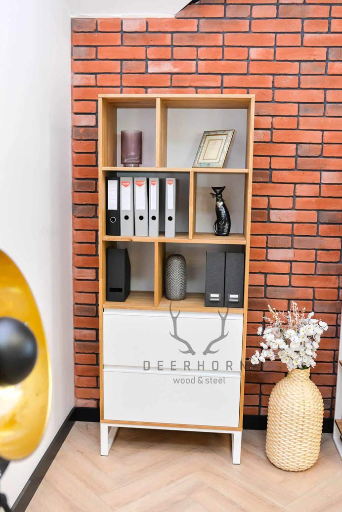 Weißes Loft-Bücherregal für Bücher oder Ordner Loft Office Plus