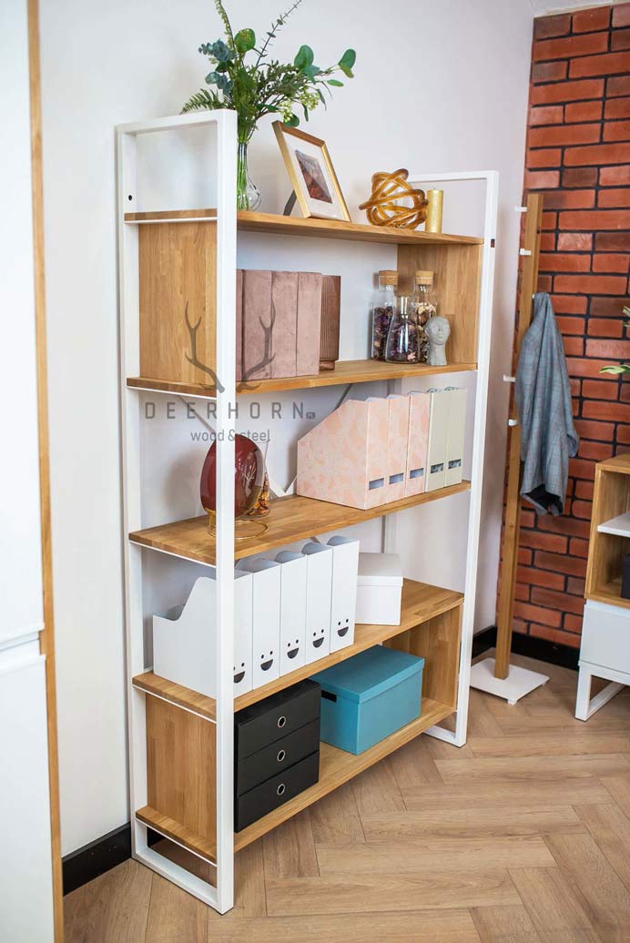 Weißes Bücherregal für Aktenordner oder Bücher loft office plus