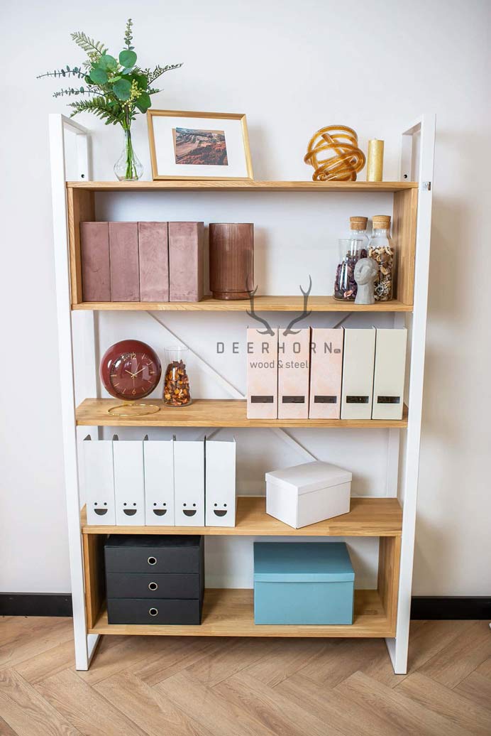 Weißes Bücherregal für Aktenordner oder Bücher loft office plus