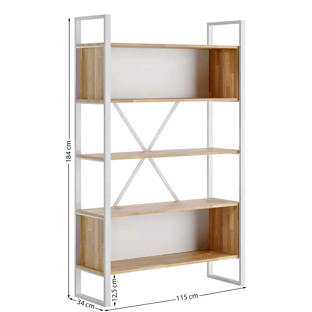 Weißes Bücherregal für Aktenordner oder Bücher loft office plus