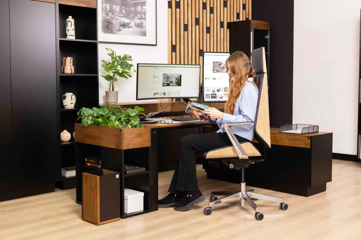 Moderner Loft-Schreibtisch mit Regalen