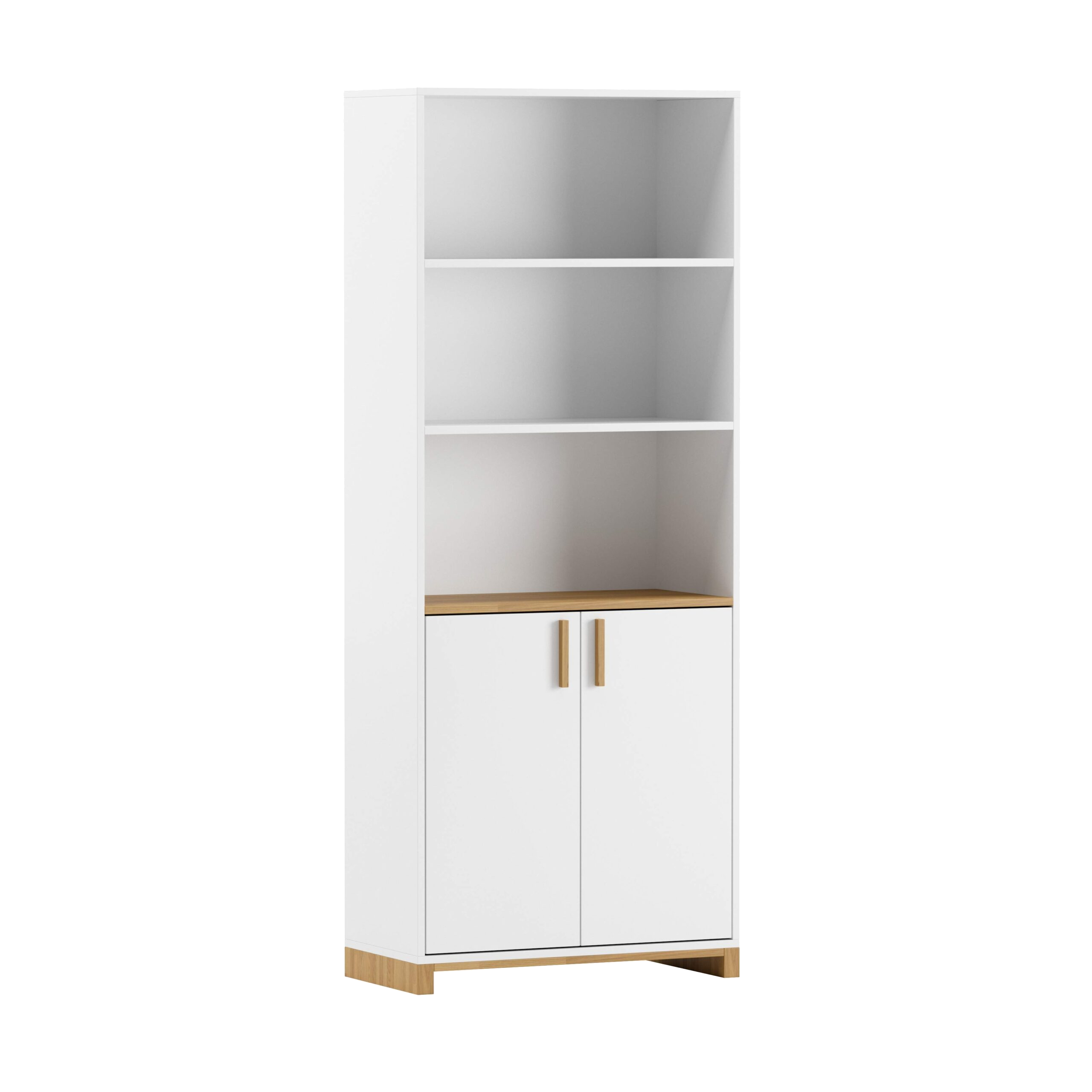 Weißer halboffener Aktenschrank mit Einlegeböden