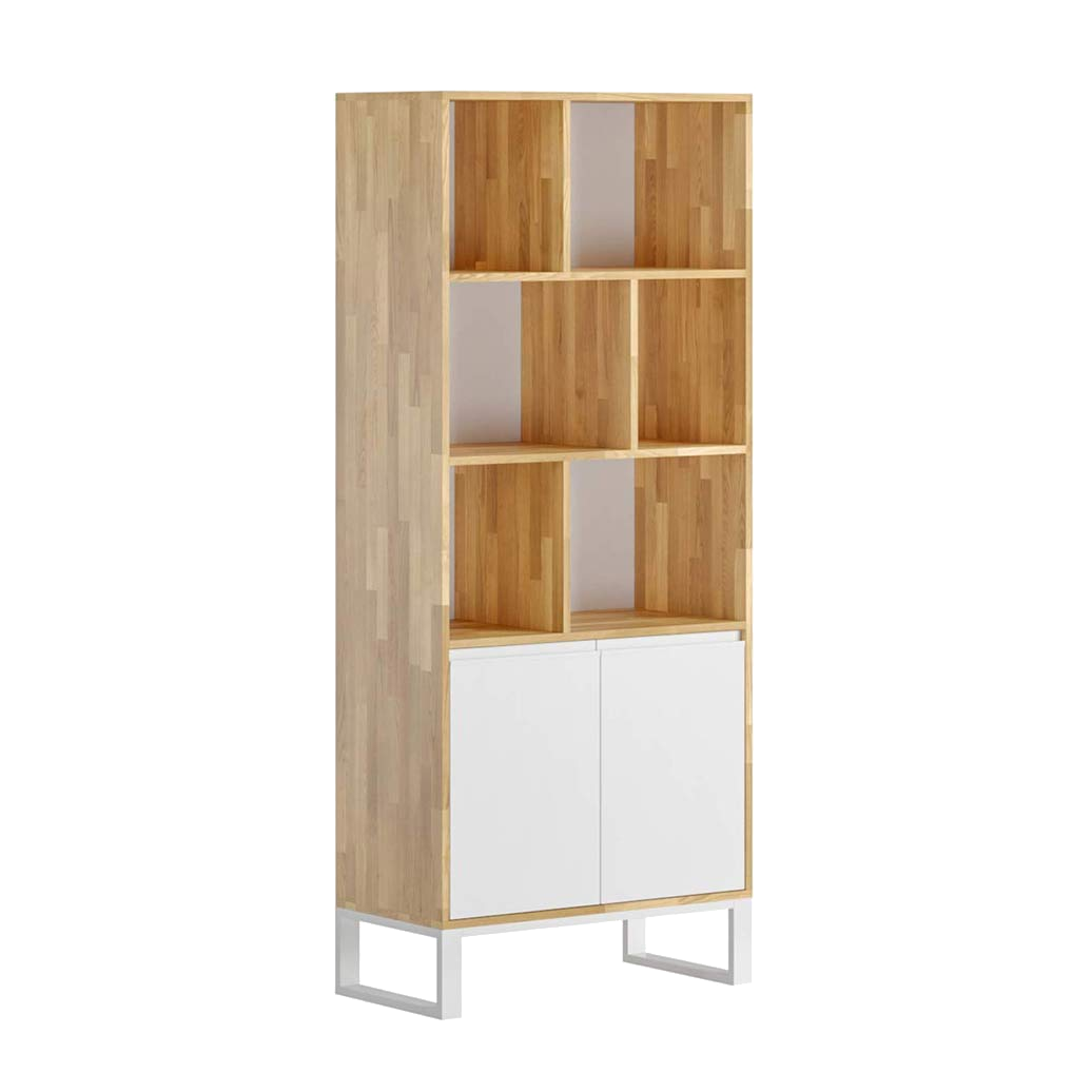 Bücherregal aus Holz mit Einlegeböden für Ordner weiß
