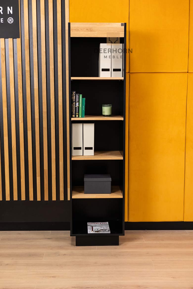 Schwarzer Hochregistraturschrank