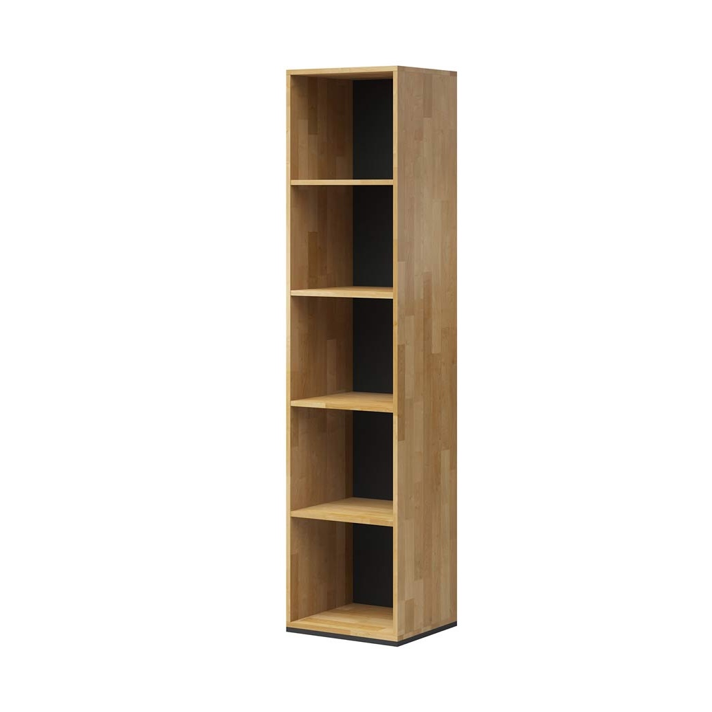 Schmales offenes Bücherregal aus Holz mit Einlegeböden