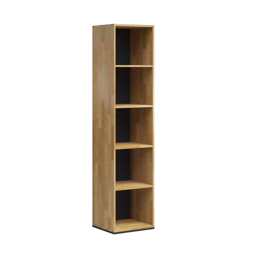 Schmales offenes Bücherregal aus Holz mit Einlegeböden