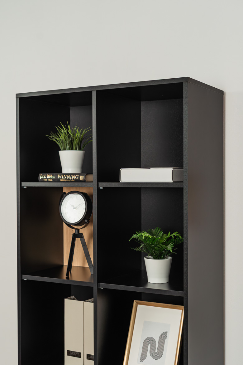 Symmetrisches Büro-Bücherregal für Dokumente und Ordner 80 cm
