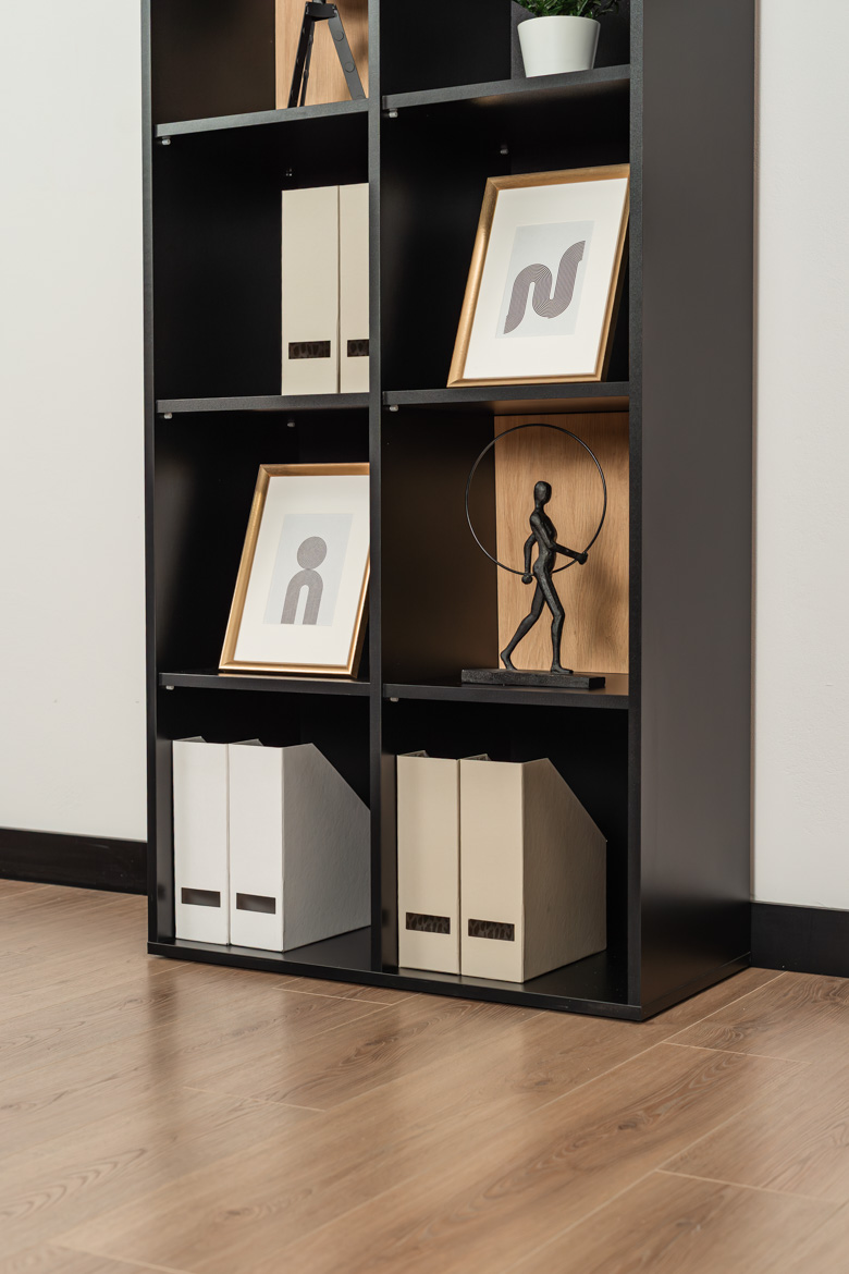 Symmetrisches Büro-Bücherregal für Dokumente und Ordner 80 cm