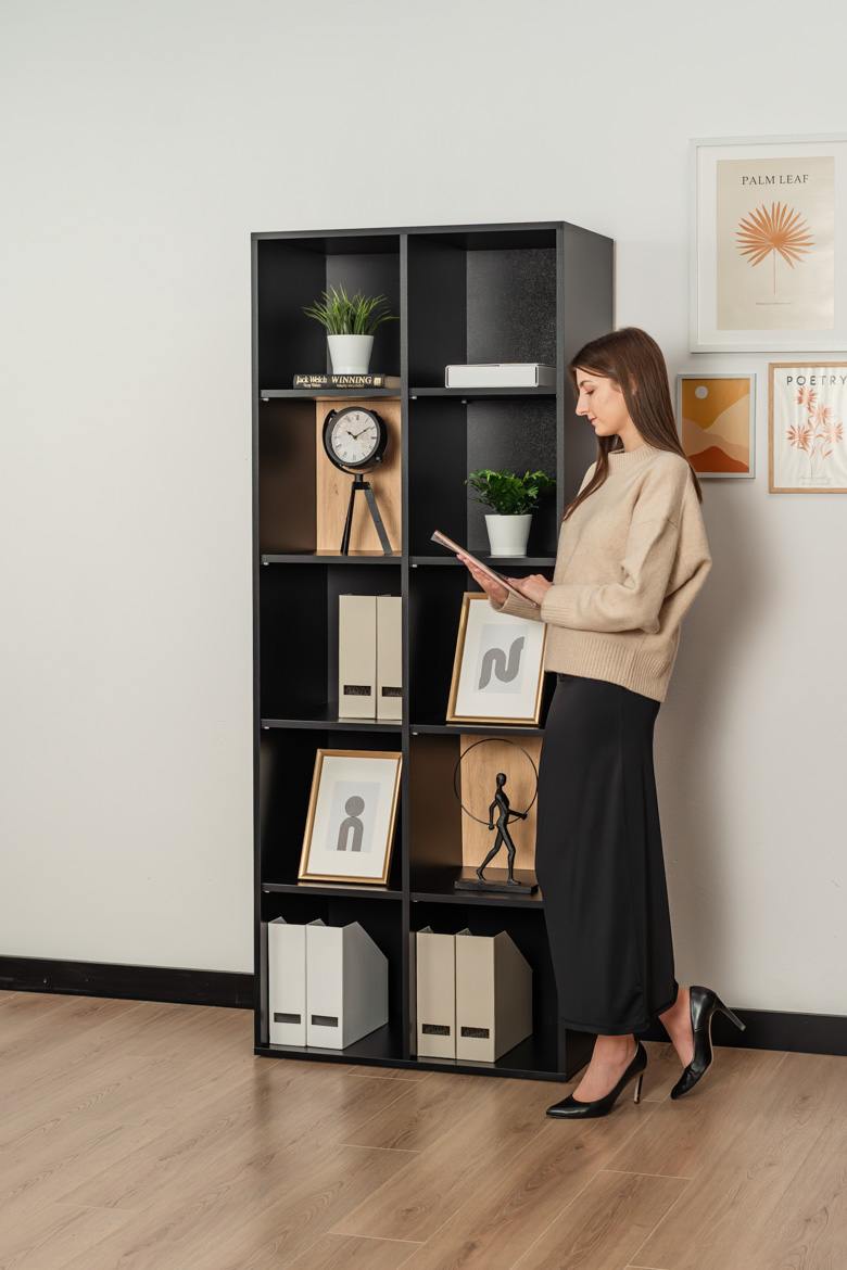 Symmetrisches Büro-Bücherregal für Dokumente und Ordner 80 cm