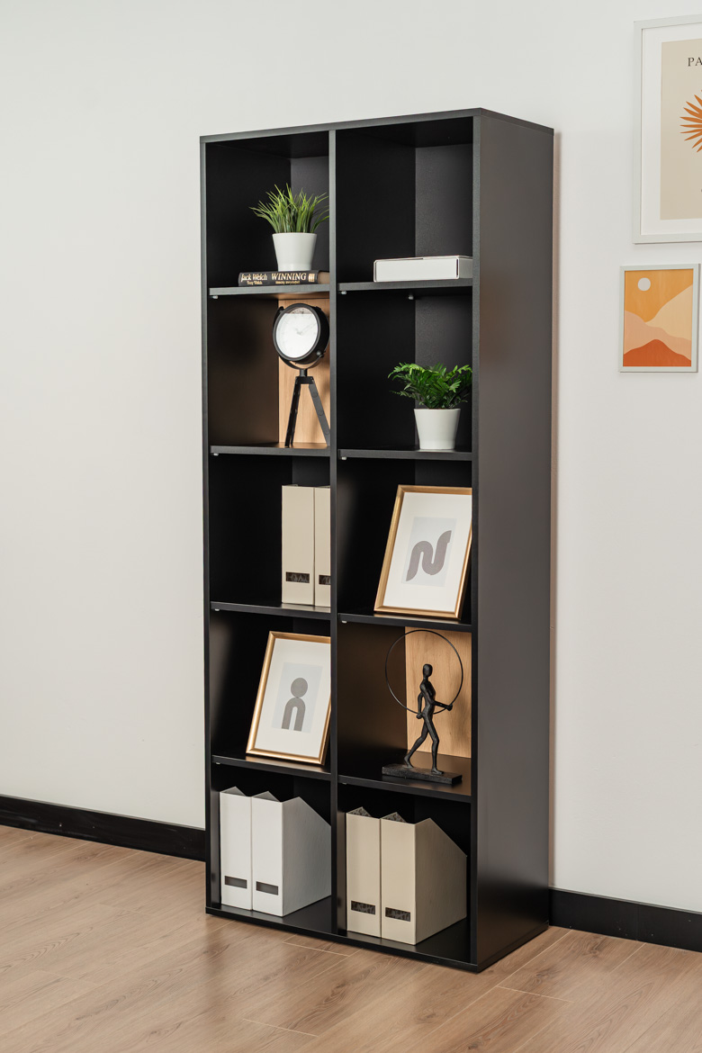 Symmetrisches Büro-Bücherregal für Dokumente und Ordner 80 cm