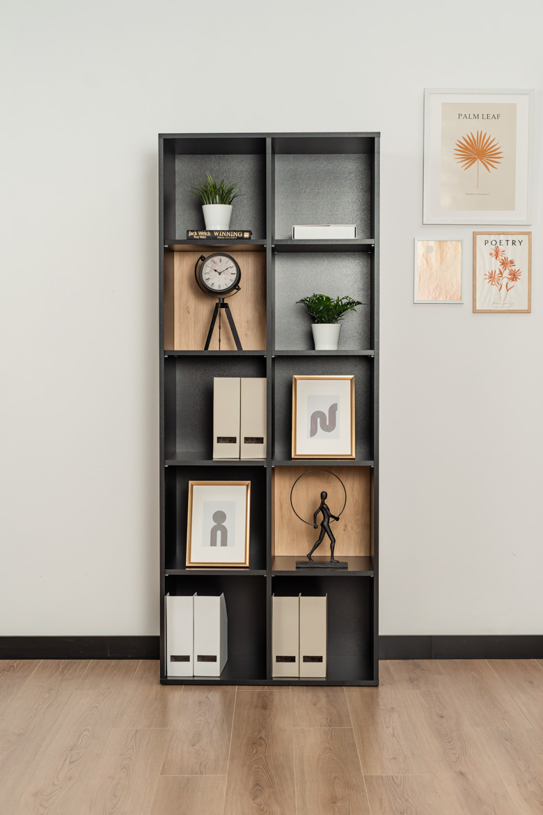 Symmetrisches Büro-Bücherregal für Dokumente und Ordner 80 cm