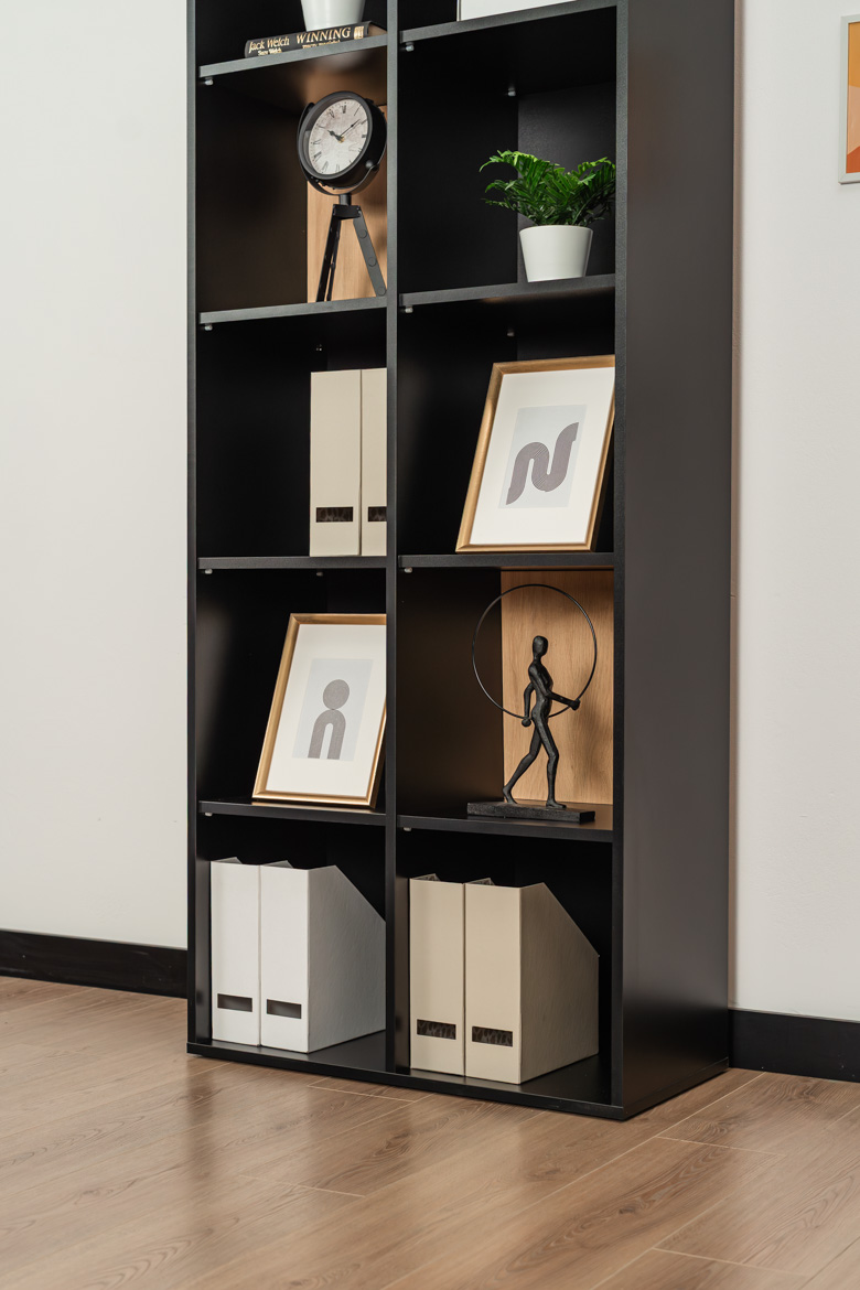 Symmetrisches Büro-Bücherregal für Dokumente und Ordner 80 cm