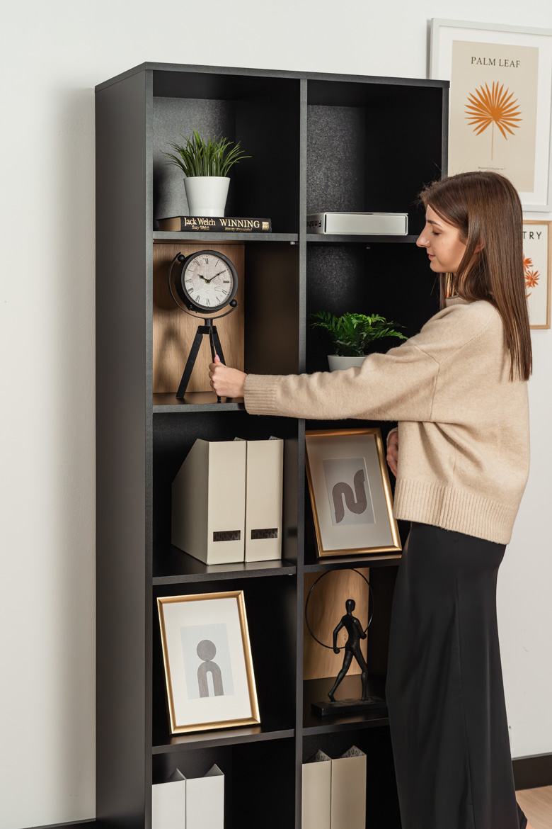 Symmetrisches Büro-Bücherregal für Dokumente und Ordner 80 cm