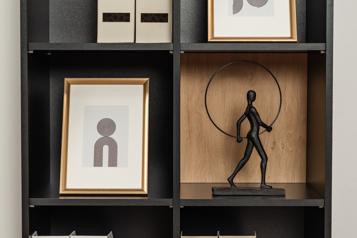Symmetrisches Büro-Bücherregal für Dokumente und Ordner 80 cm