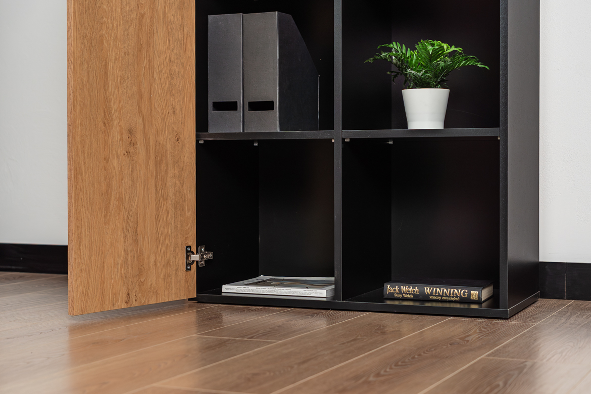 Halboffener Bücherschrank für Dokumente und Ordner 80 cm