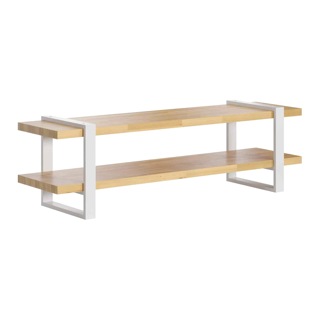 Moderner weißer RTV-Schrank Holz Metall skandinavischer Stil