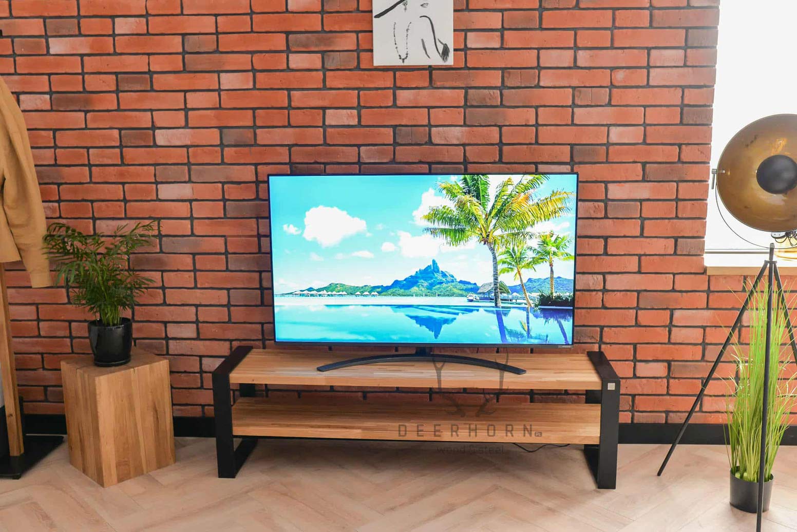 RTV Loftschrank schwarz mit Eiche 160 cm