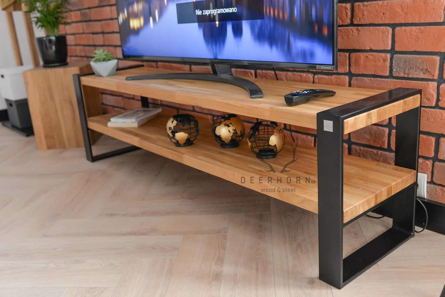 RTV Loftschrank schwarz mit Eiche 160 cm