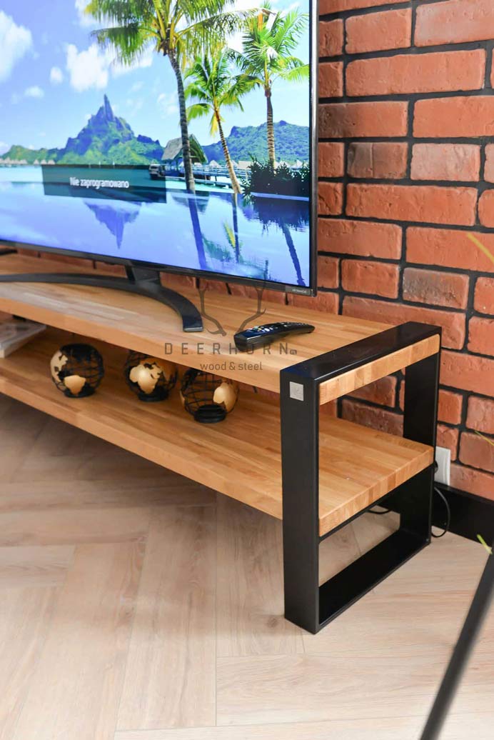 RTV Loftschrank schwarz mit Eiche 160 cm