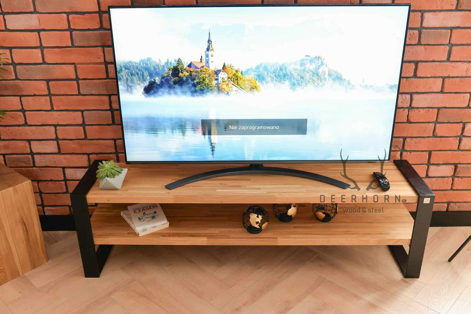 RTV Loftschrank schwarz mit Eiche 160 cm