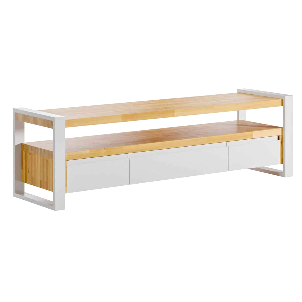 Weißes Holz und Metall Loft Industrie RTV Schrank Premium