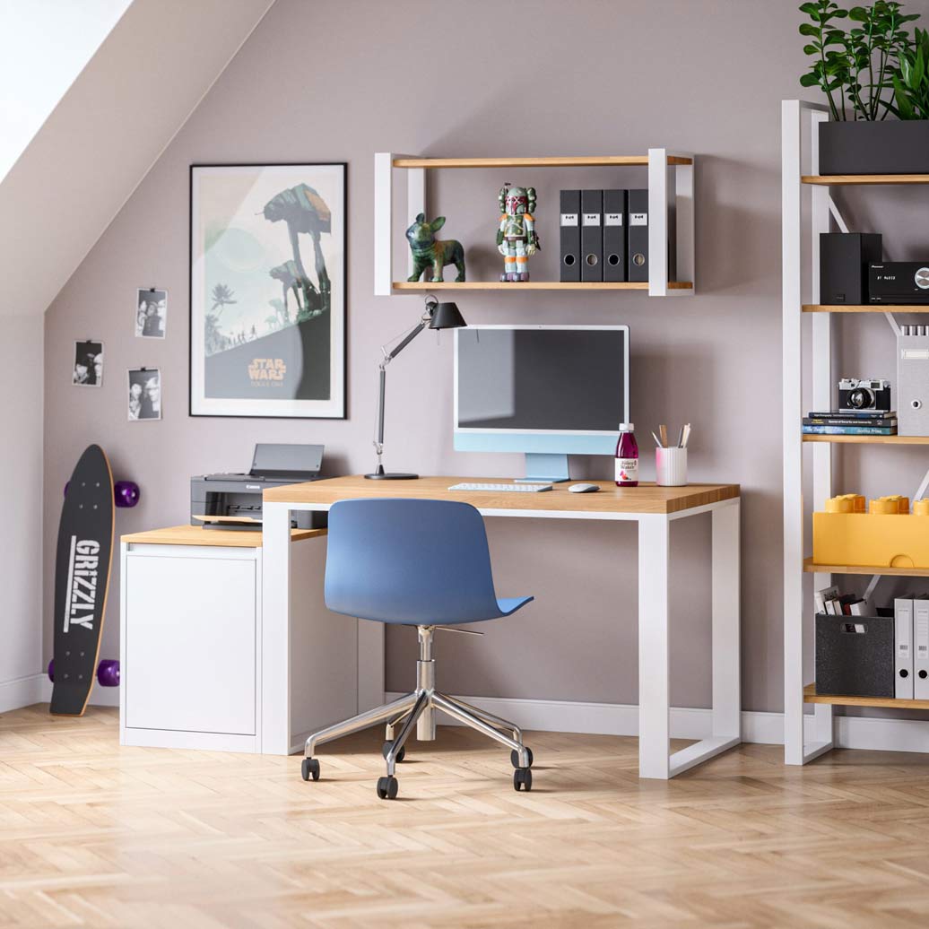 Untertischcontainer für Studentenzimmer und Büros, weiß
