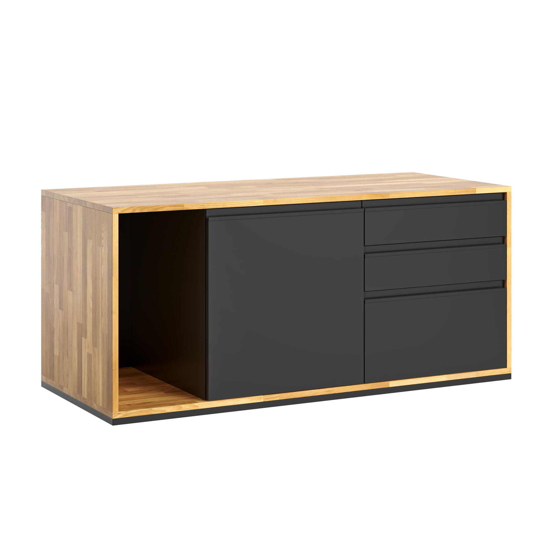 Bürounterschrank, Sockel mit Schubladen