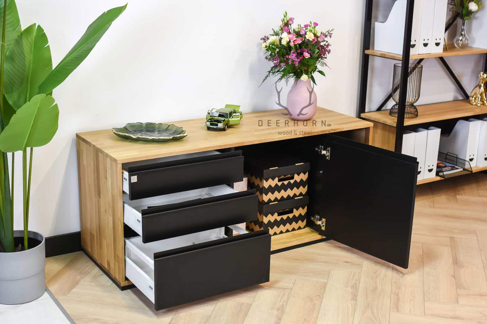 Bürounterschrank, Sockel mit Schubladen