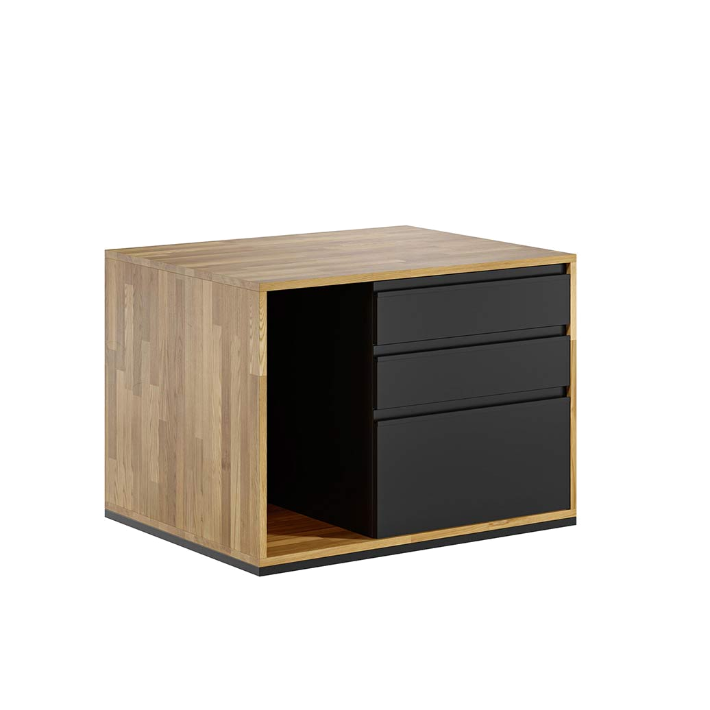 Mobiler Holzcontainer mit Schubladen loft office plus - rechts