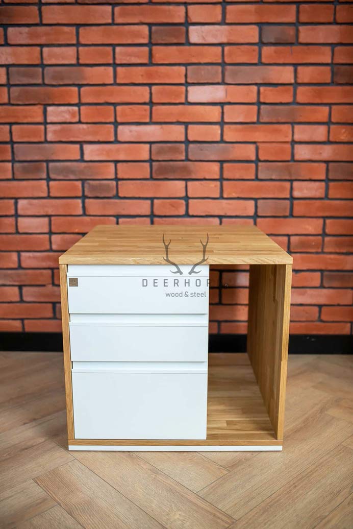 Sockel, moderner Schreibtischschrank Loft Office Plus - links